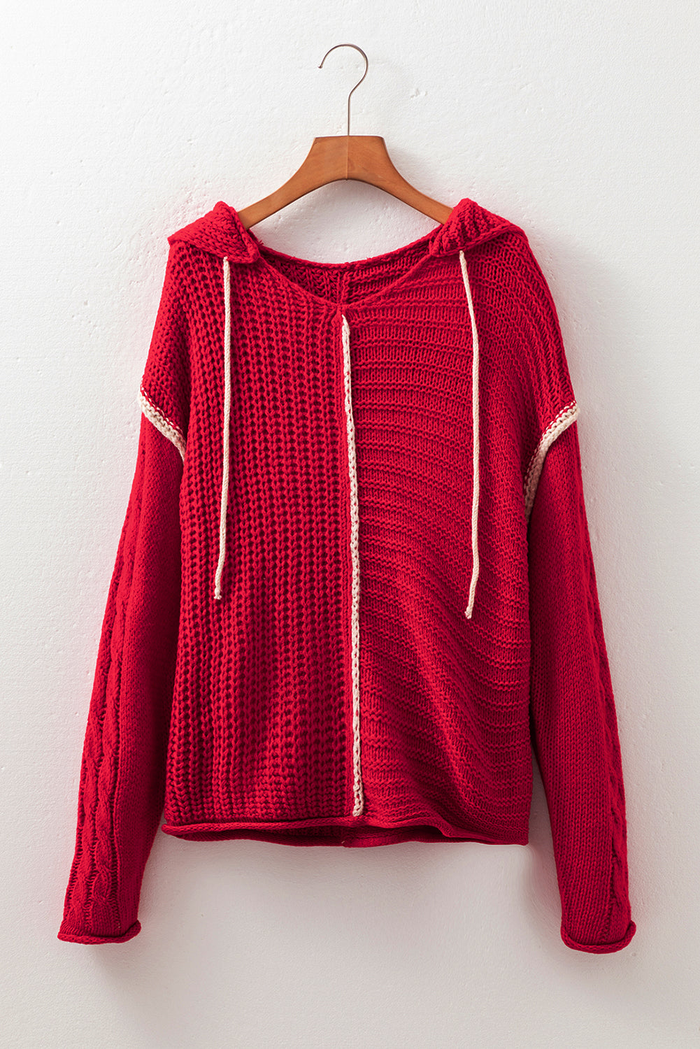 Threaded Pear Olivia Knit Drawstring Hooded Sweater