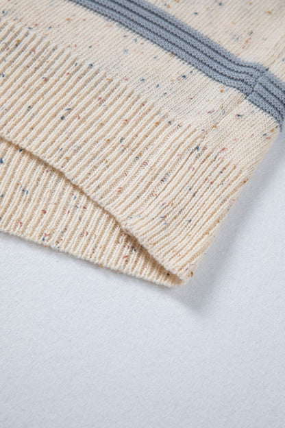 Threaded Pear Vivienne Shoulder Heathered Knit Sweater