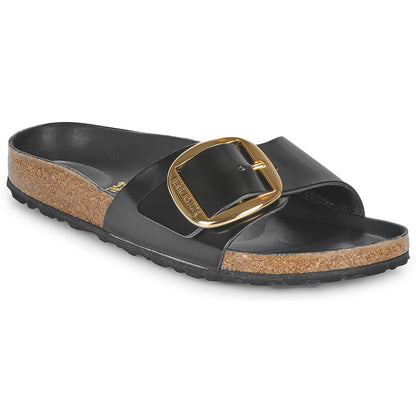 Birkenstock Madrid Big Buckle Natural Leather Patent Black