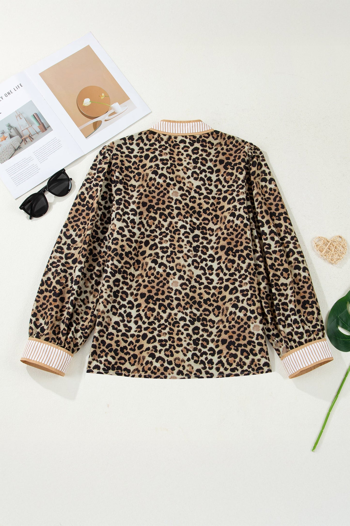Threaded Pear Jordyn Contrast Striped Trim Shirt