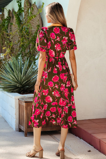 Threaded Pear Renata Ruffle Hem Maxi Dress