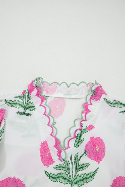 Threaded Pear Mariah Detail Short Sleeve Blouse