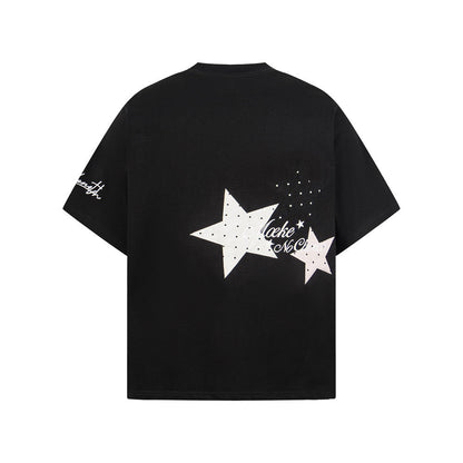 Five pointed star short sleeved T-shirt