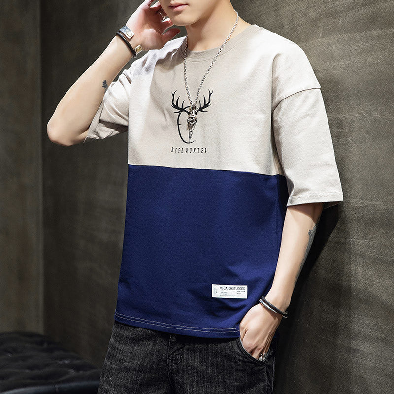 Men’s Loose Casual Half-Sleeve T-Shirt | High-Sense Urban Oversized Tee | Trendy Minimalist Relaxed Fit Cotton Shirt | Luxury-Label Statuesque Radiant Streetwear | 2026 High-Fashion Summer-Luxe Essential