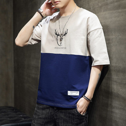 Men’s Loose Casual Half-Sleeve T-Shirt | High-Sense Urban Oversized Tee | Trendy Minimalist Relaxed Fit Cotton Shirt | Luxury-Label Statuesque Radiant Streetwear | 2026 High-Fashion Summer-Luxe Essential