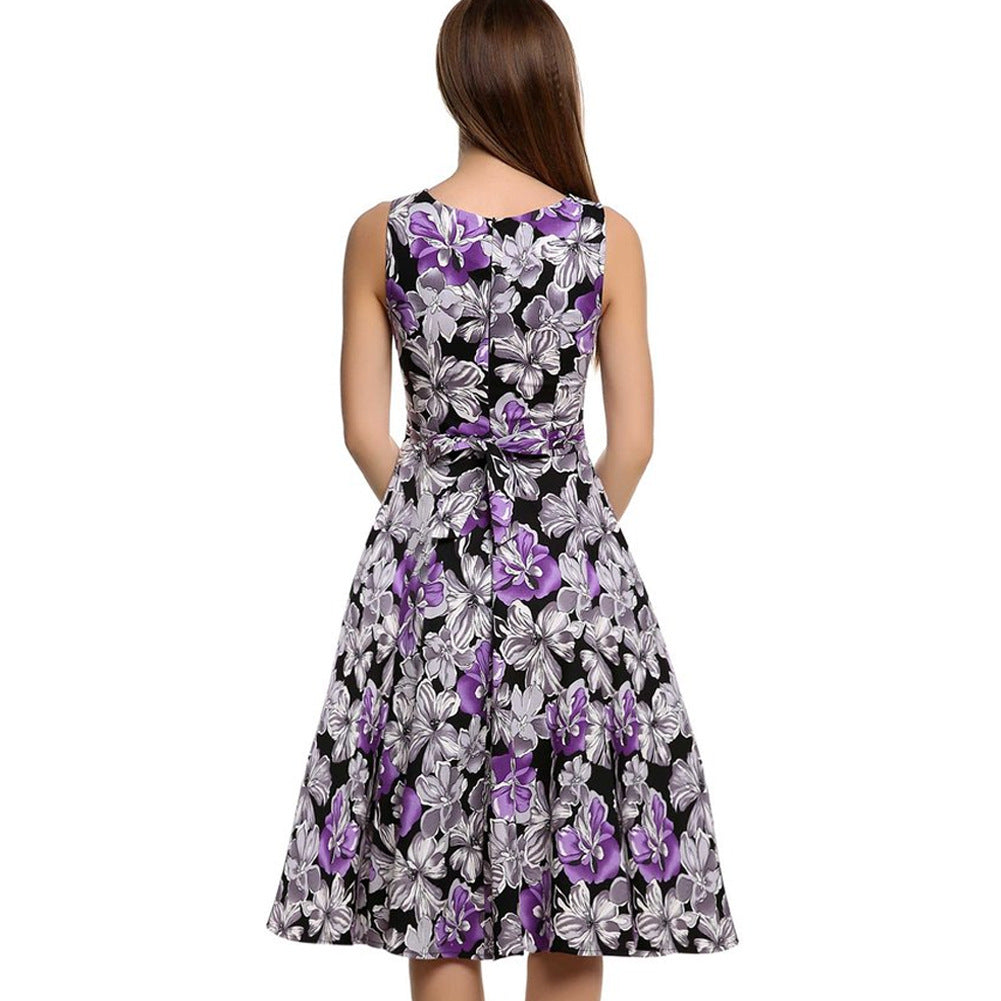 Vintage Floral Print Dress for Women | Elegant Retro A-Line Summer Dress | Luxury Long-Sleeve Printed Maxi Dress | Trendy Minimalist Boho Casual Dress | 2026 High-Fashion Victorian-Inspired Midi Dress