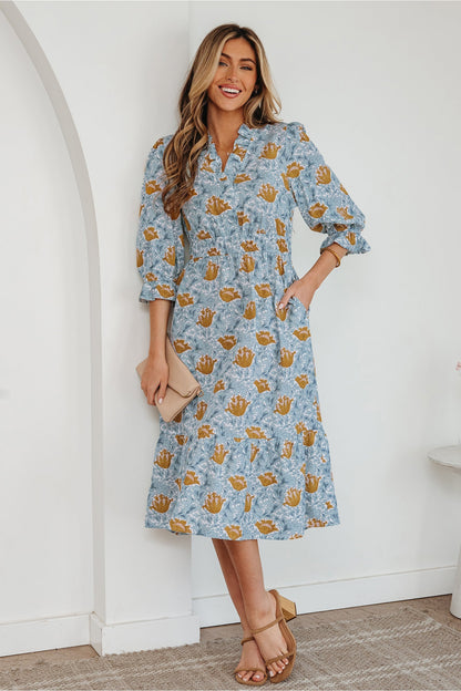 Threaded Pear Rosalee Bracelet Sleeve Long Dress