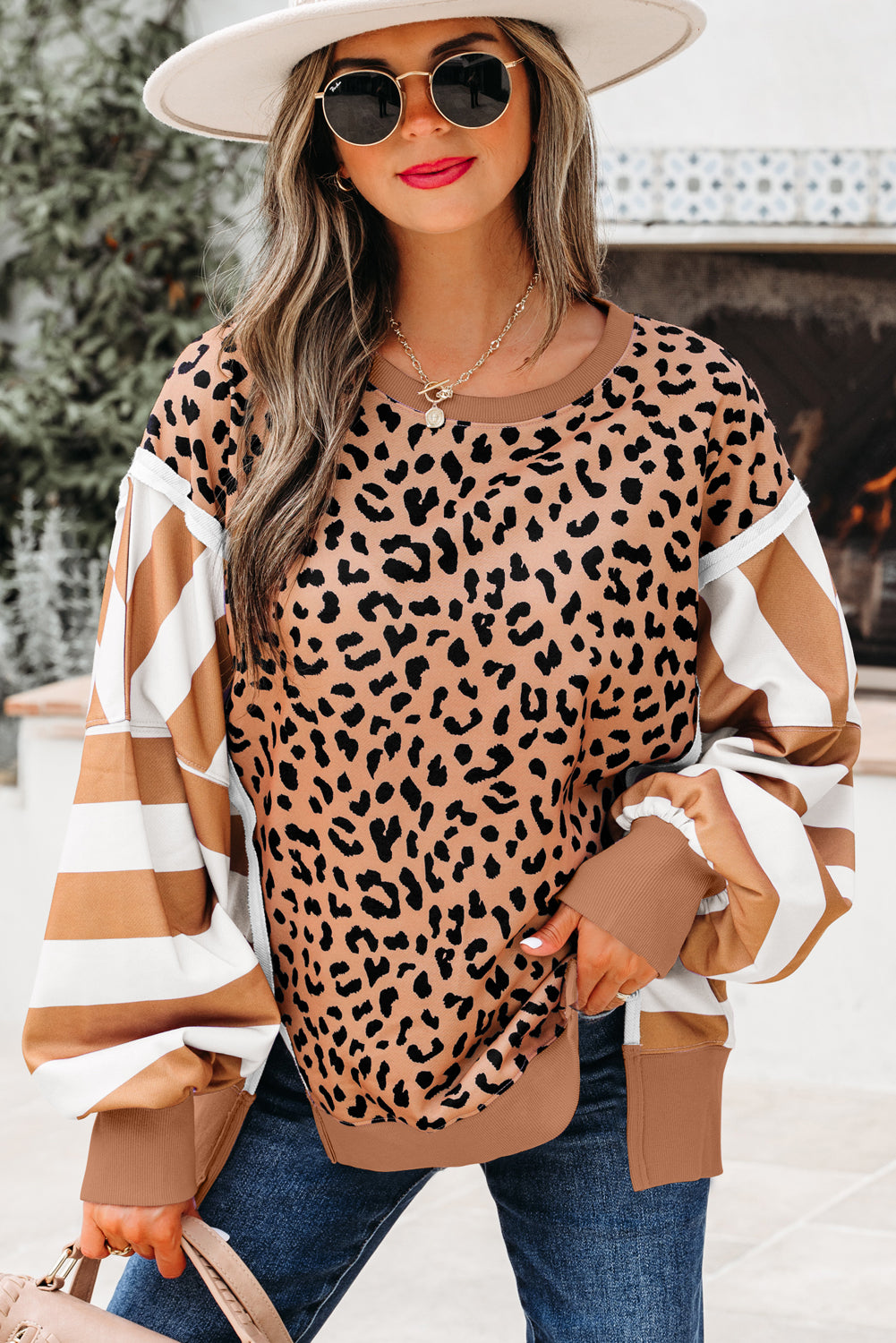 Threaded Pear Margot Casual Sweatshirt with Slits