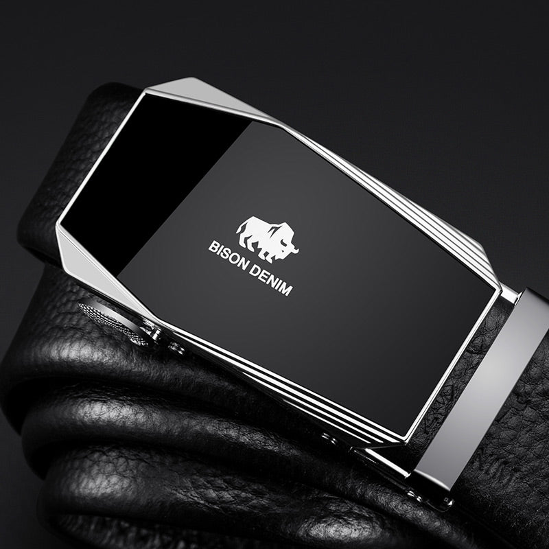 Men’s Classic Leather Belt | High-Sense Professional Executive Waistband | Trendy Minimalist Sleek Dress Belt | Luxury-Label Statuesque Radiant Accessory | 2026 High-Fashion Emerald-Luxe Essential