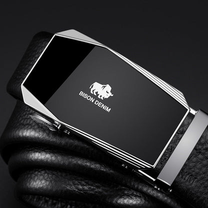 Men’s Classic Leather Belt | High-Sense Professional Executive Waistband | Trendy Minimalist Sleek Dress Belt | Luxury-Label Statuesque Radiant Accessory | 2026 High-Fashion Emerald-Luxe Essential
