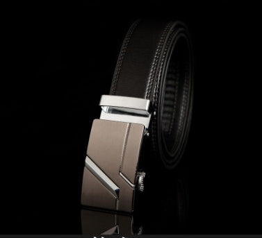 Men’s Factory Direct Automatic Leather Belt | Premium Wholesale Business Ratchet Belt | Luxury Genuine Leather Men's Belt | Sleek Professional No-Hole Automatic Waistband