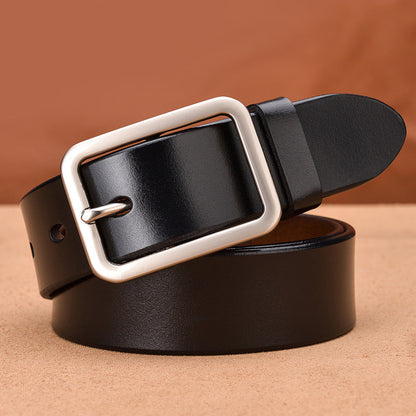 Premium Men’s Leather Belt with Classic Alloy Buckle | Genuine Style Formal & Casual Leather Belt | Durable Waist Strap for Men | Timeless Designer-Style Executive Belt