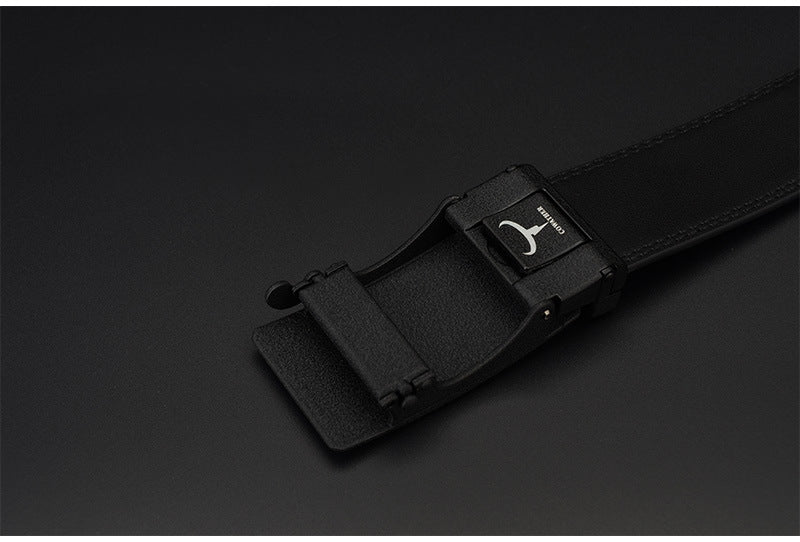 Men’s Dynamic Buckle Leather Belt | High-Sense Automatic Business Casual Waistband | Trendy Minimalist Precision-Lock Belt | Luxury-Label Statuesque Men’s Accessory | 2026 High-Fashion Radiant Urban Essential