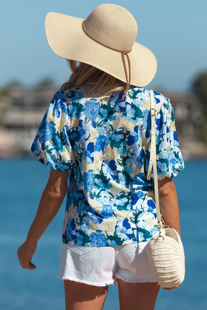 Threaded Pear Leilani Short Puff Sleeve Blouse