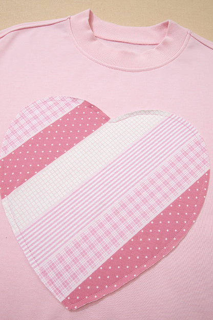 Threaded Pear Matilda Sweetheart Patchwork Oversize Sweatshirt