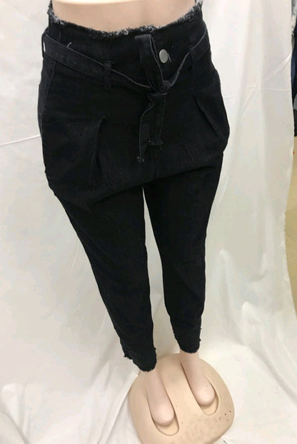 High-Waisted Washed Pencil Jeans | European & American Temperament Denim | Plus Size Slimming Stretch Pencil Pants | Spring Fashion Washed Denim for Women