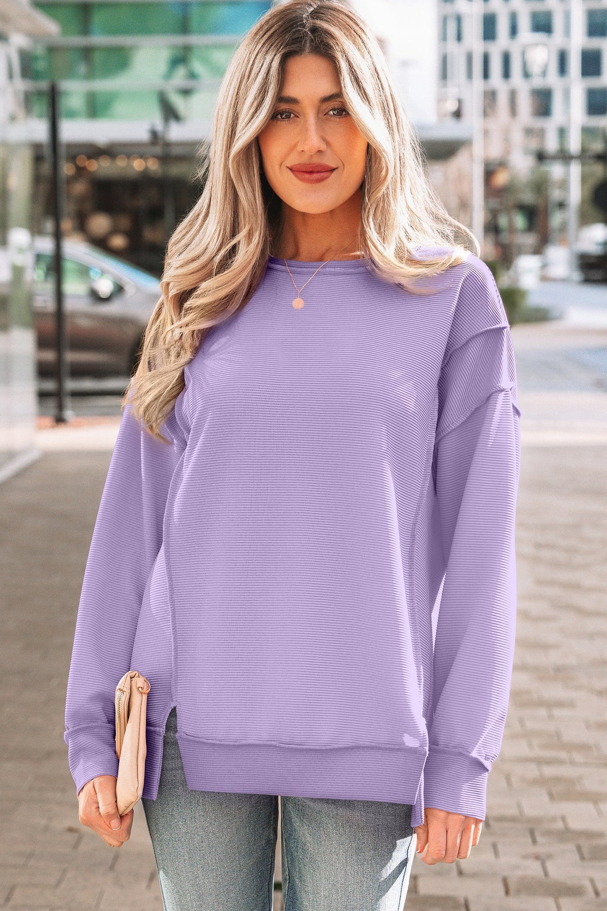 Threaded Pear Eva Drop Shoulder Baggy Pullover