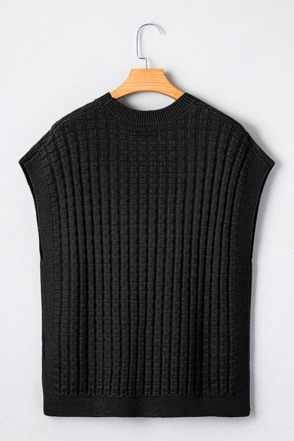 Threaded Pear Marina Textured Short Sleeve Sweater