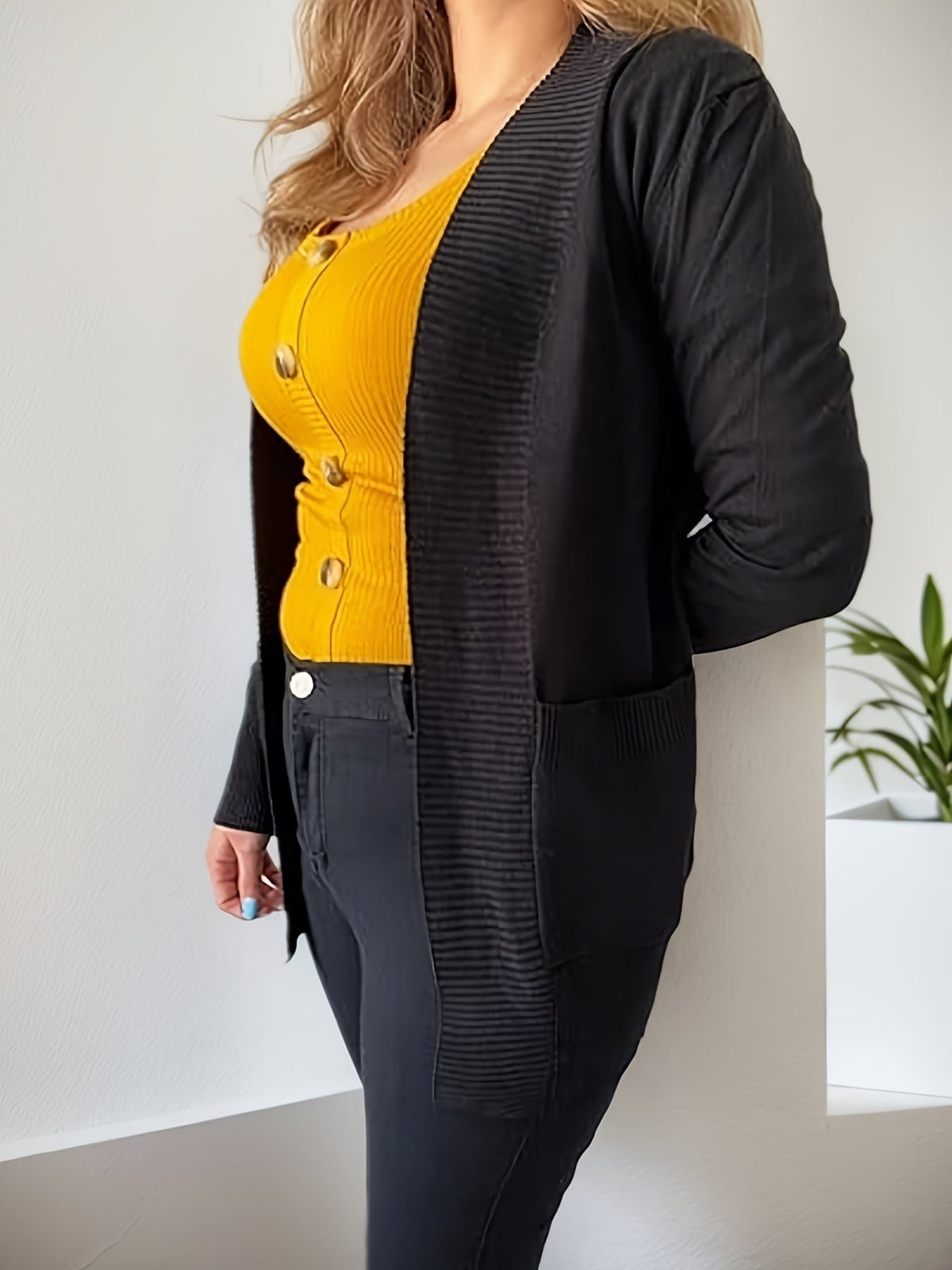 Women’s Casual Knitted Cardigan with Pockets