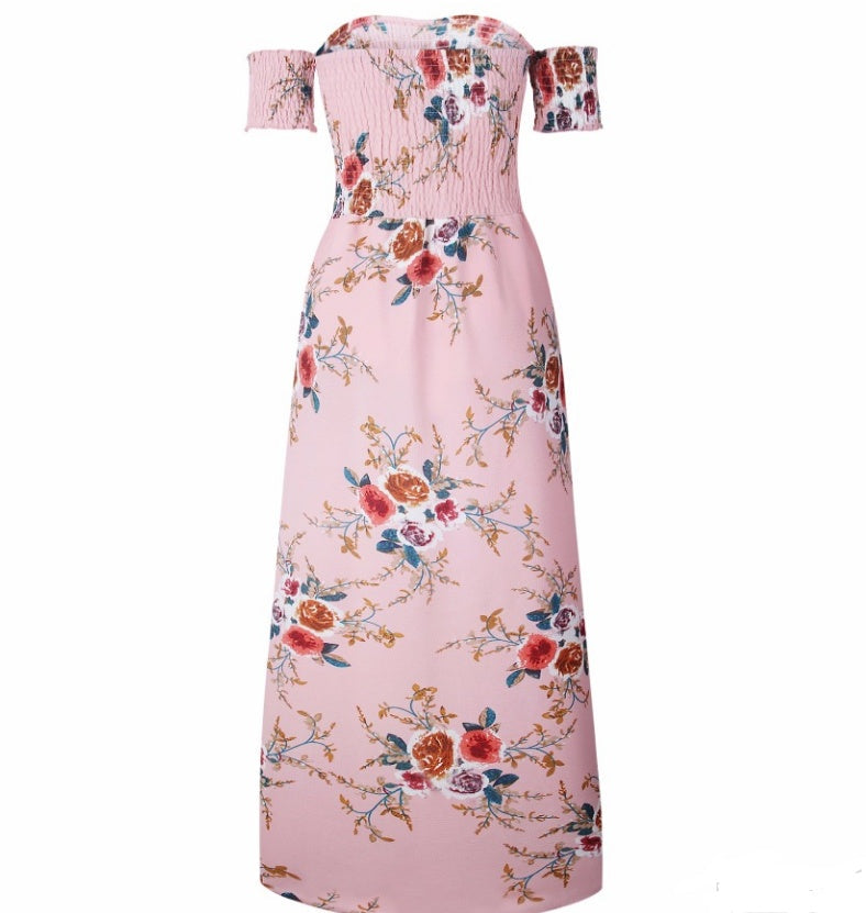 Women’s Boho Style Off-Shoulder Long Dress | High-Sense Beach Summer Gown | Trendy Minimalist Tropical Silhouette Dress | Luxury-Label Statuesque Resort Wear | 2026 High-Fashion Radiant Vacation Essential
