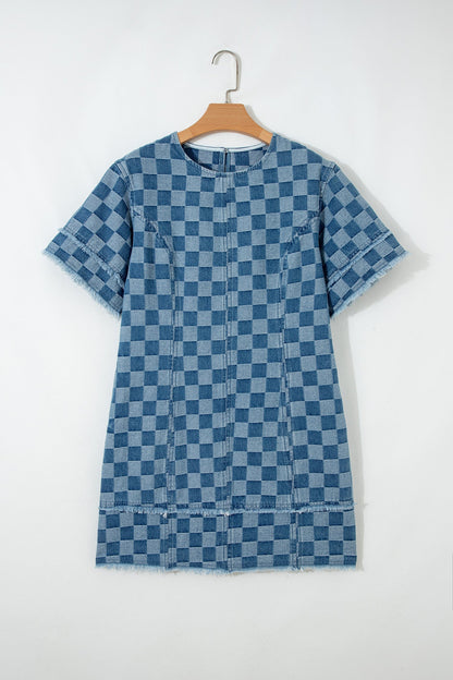 Threaded Pear Jessie Hem Checkered Mini Dress