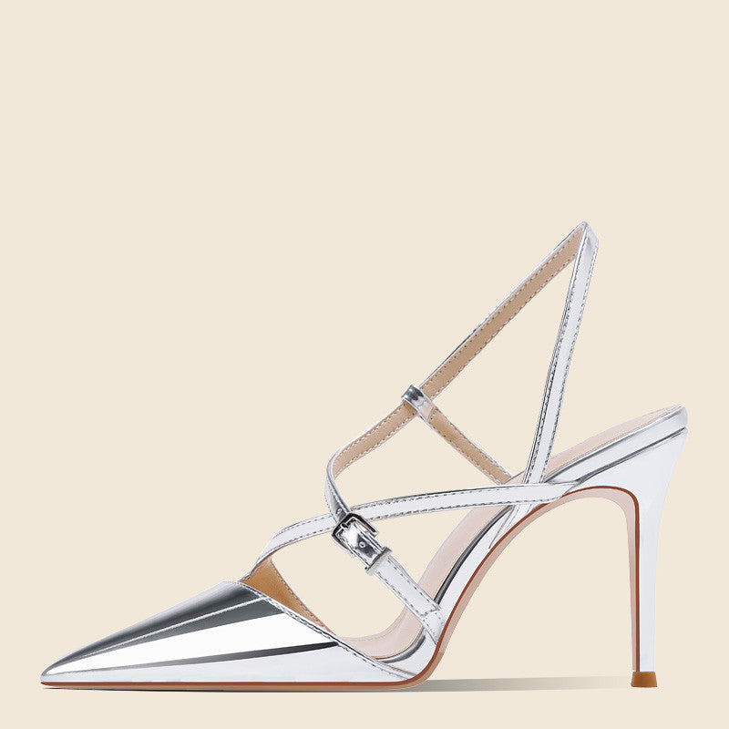Women’s One-Word Strap High Heel Sandals | Elegant Single Strap Stiletto Heels | Minimalist Open-Toe Evening Sandals | High-Sense Classic Party Heels | 2026 Trendy Occasion Footwear
