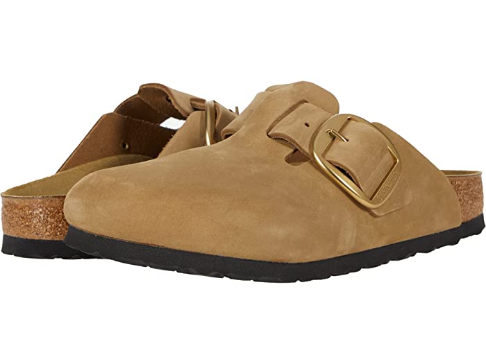 Birkenstock Boston Big Buckle Nubuck Leather Clogs