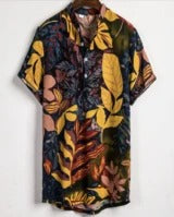 Men’s Slim-Fit Contrast Print Shirt | High-Sense Professional Button-Down | Trendy Minimalist Geometric Pattern Shirt | Luxury-Label Statuesque Radiant Apparel | 2026 High-Fashion Emerald-Luxe Essential