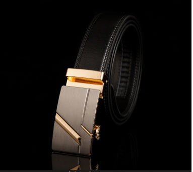 Men’s Factory Direct Automatic Leather Belt | Premium Wholesale Business Ratchet Belt | Luxury Genuine Leather Men's Belt | Sleek Professional No-Hole Automatic Waistband