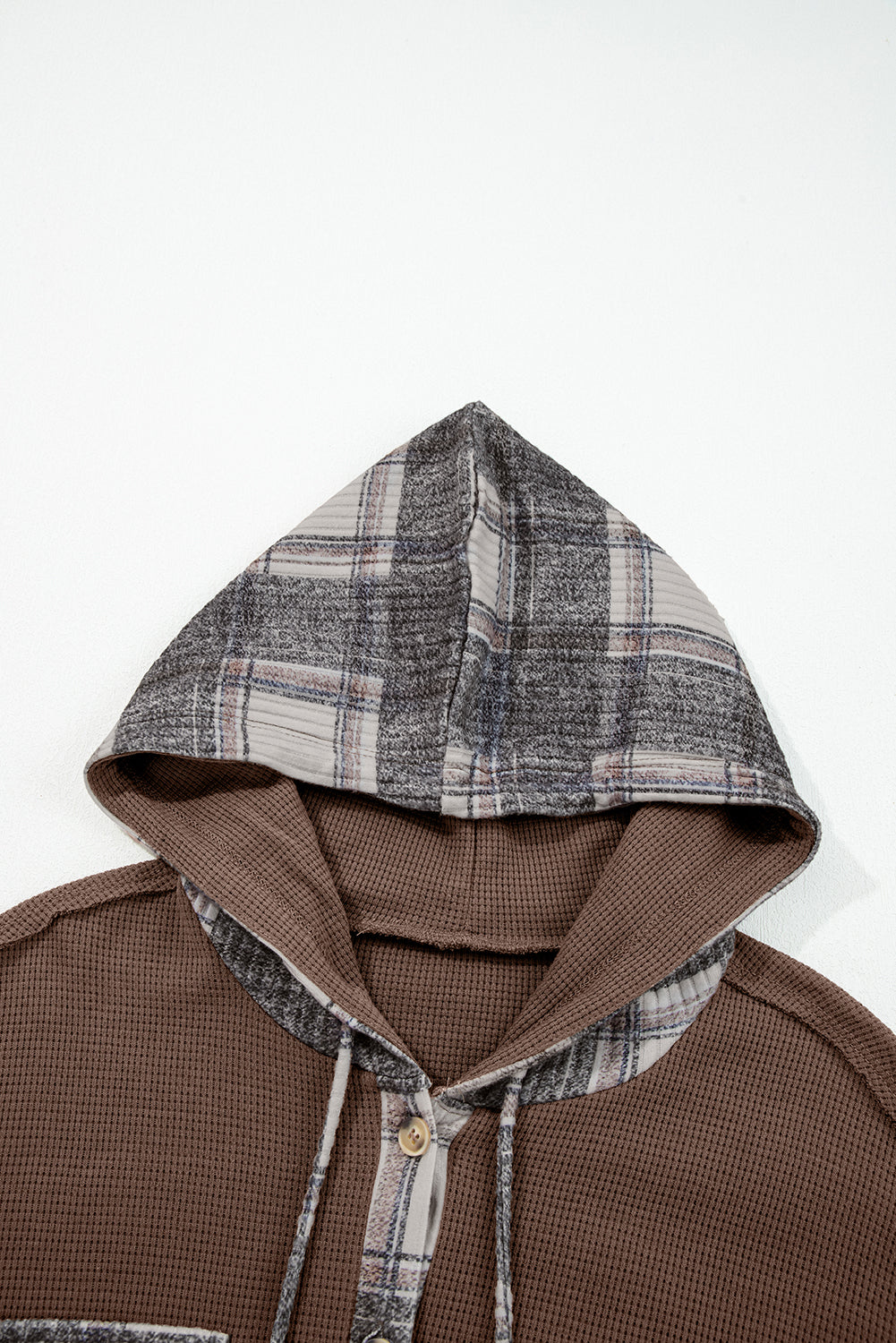 Threaded Pear Marceline Down Drawstring Hooded Shacket