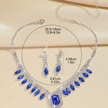 Women’s Banquet Elegant Necklace & Earring Suit | High-Sense Formal Jewelry Set | Trendy Minimalist Crystalline Evening Suit | Luxury-Label Statuesque Gala Accessory | 2026 High-Fashion Radiant Ceremony Essential