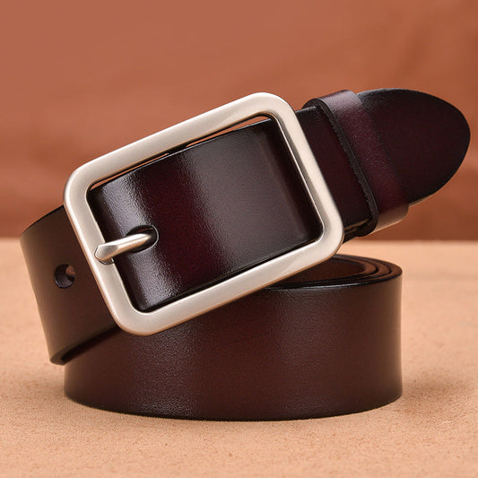 Premium Men’s Leather Belt with Classic Alloy Buckle | Genuine Style Formal & Casual Leather Belt | Durable Waist Strap for Men | Timeless Designer-Style Executive Belt