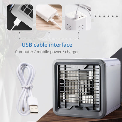USB Mini Portable Air Conditioner Humidifier Purifier 7 Colors Light Desktop Air Cooling Fan Air Cooler Fan for Office Home