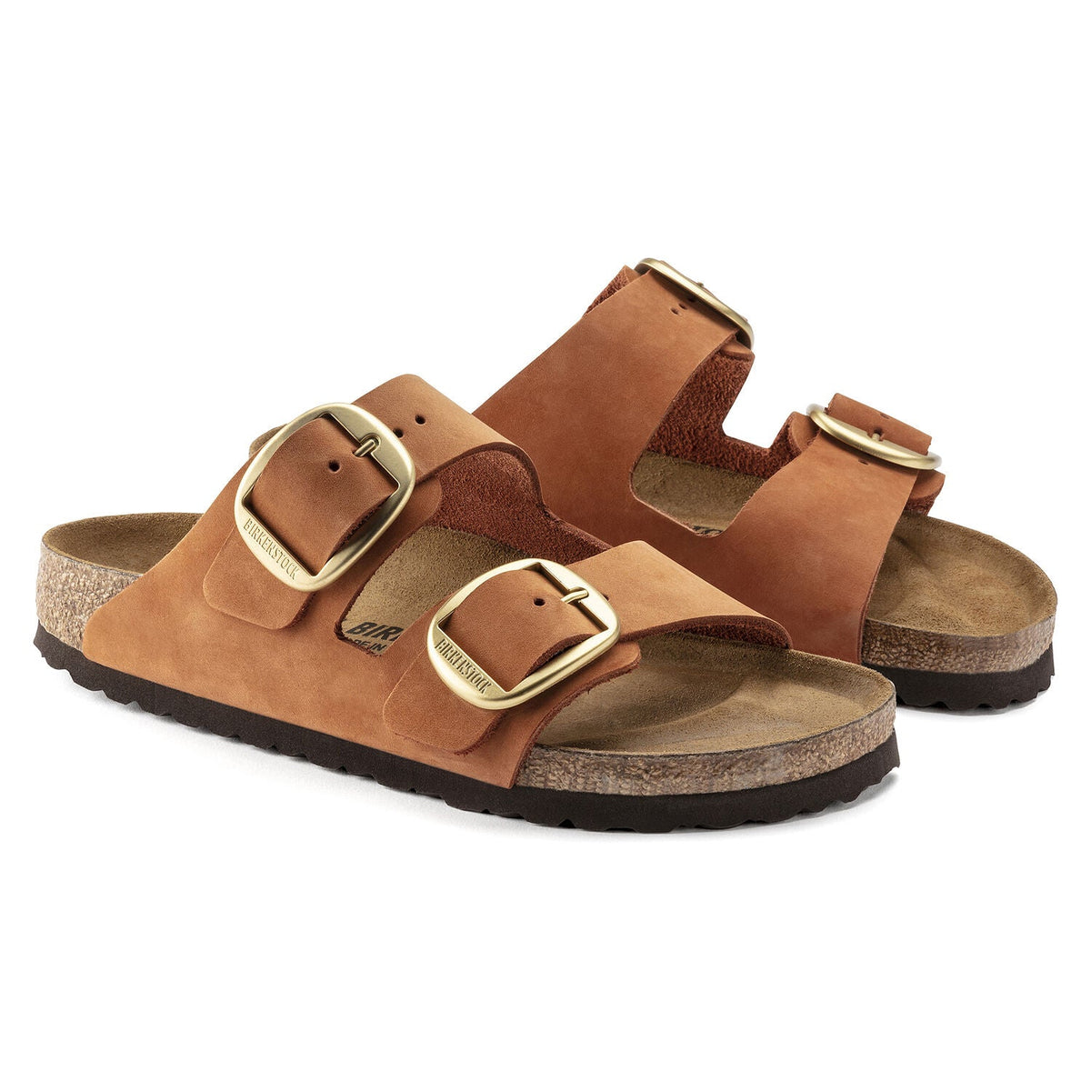 Birkenstock Arizona Big Buckle Nubuck Leather Pecan Sandals