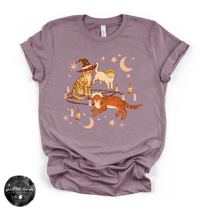Cat Coven Cat Witch Tee | Witchy Cat Lover Graphic T-Shirt