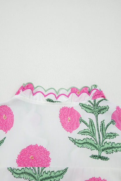 Threaded Pear Mariah Detail Short Sleeve Blouse