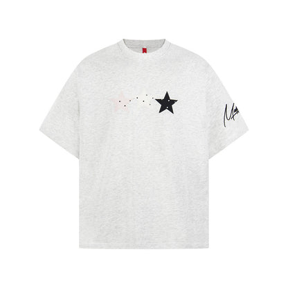 Five pointed star short sleeved T-shirt