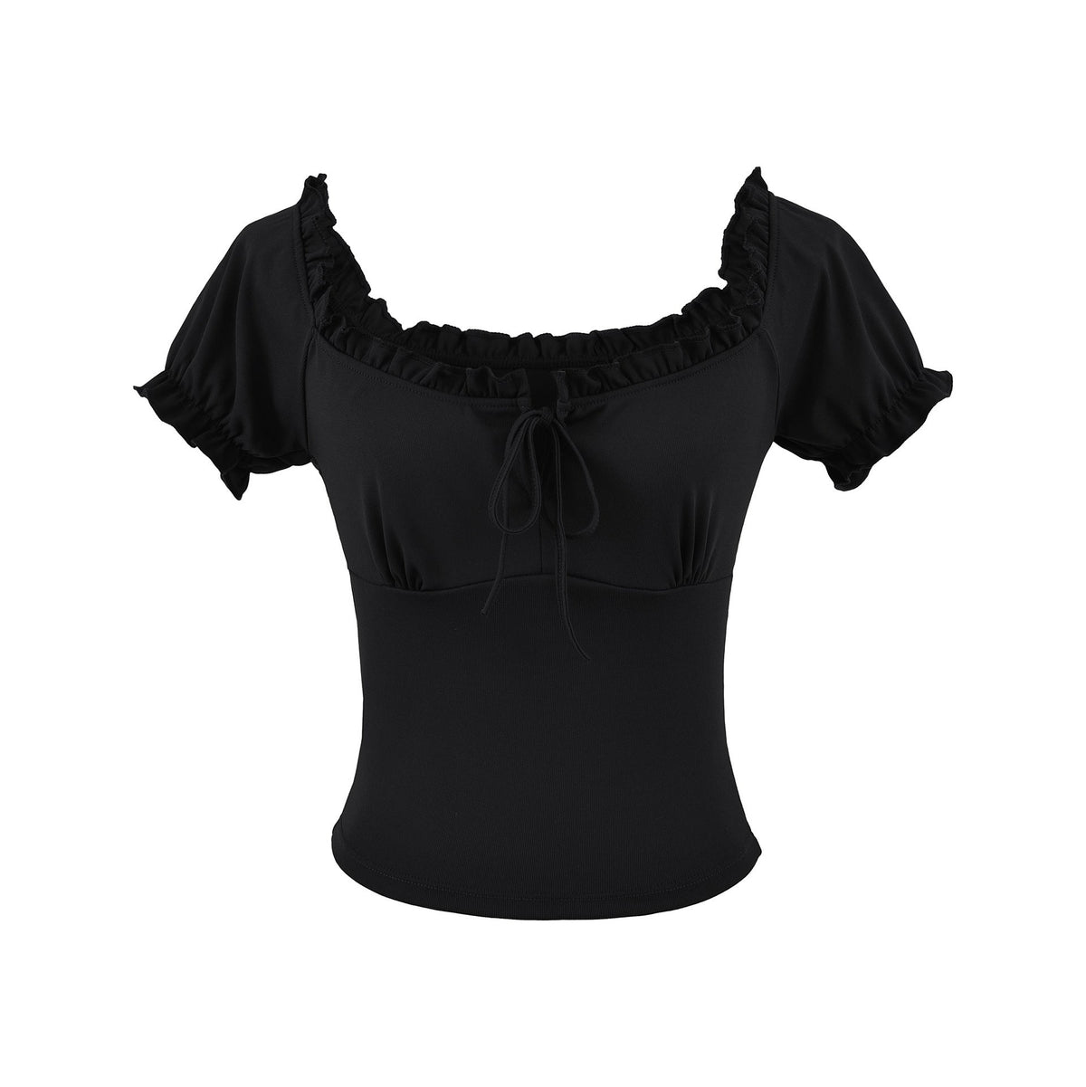 Square neck short sleeved T-shirt for women