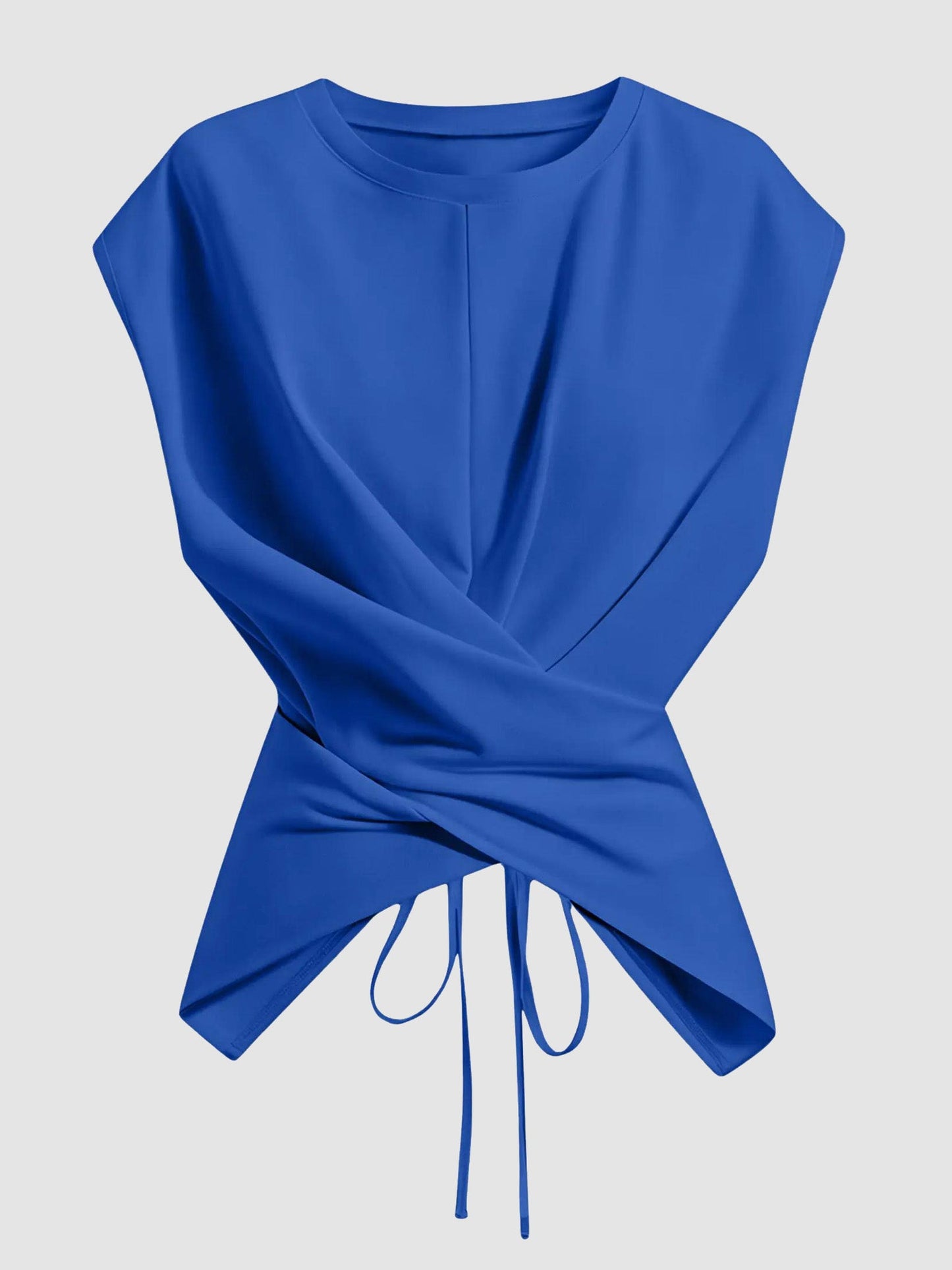 HOT SALE Women's Cap Sleeve Tie Back Cinched Waist Wrap Top