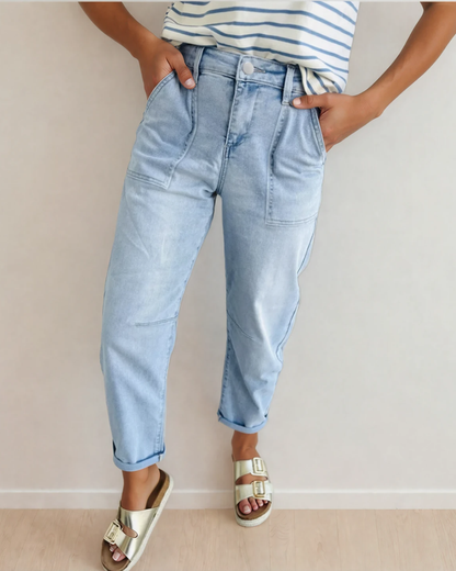 Calla High Rise Relaxed Patch Pocket Jeans
