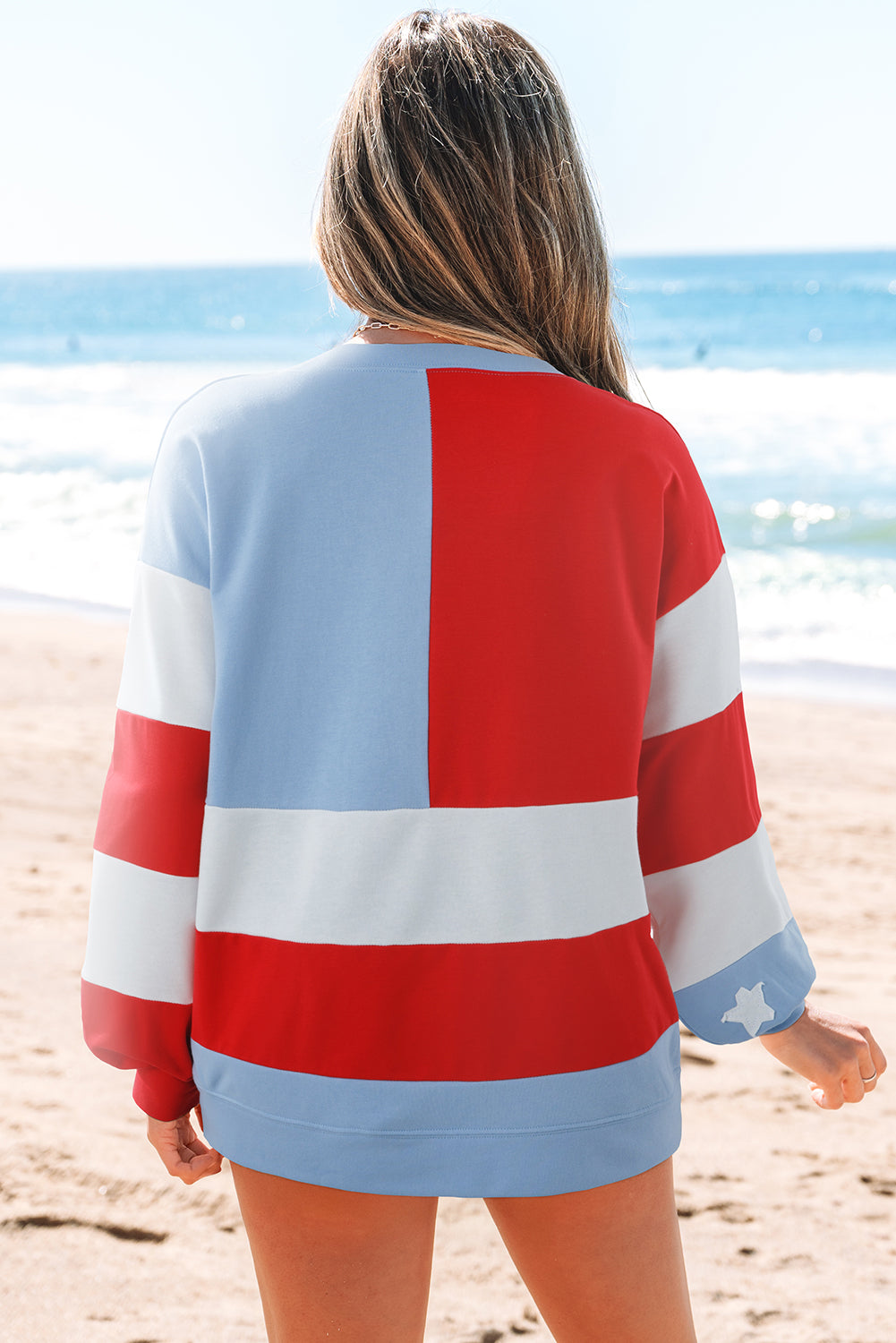 Threaded Pear Simone Flag Vintage Oversized Pullover
