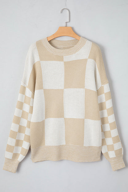 Threaded Pear Vivifira Print Drop Shoulder Sweater