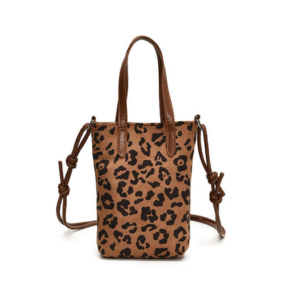 Women’s Retro Leopard Print Crossbody Bag | Luxury Suede Phone Shoulder Bag | Trendy Anime-Style Mini Versatile Satchel | Autumn & Winter Small Animal Print Purse | 2026 Streetwear Aesthetic Crossbody Bag