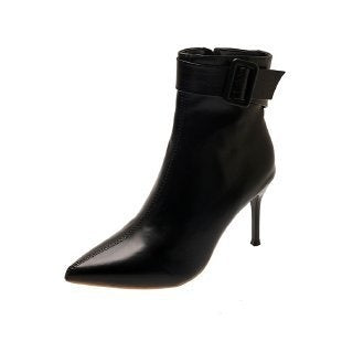 Women’s Pointed-Toe Stiletto Short Booties | Elegant Slim-Fit Ankle Boots | High-Heel Booties for Women | Sophisticated "High-Sense" Formal Boots | 2026 Winter Fashion Boots