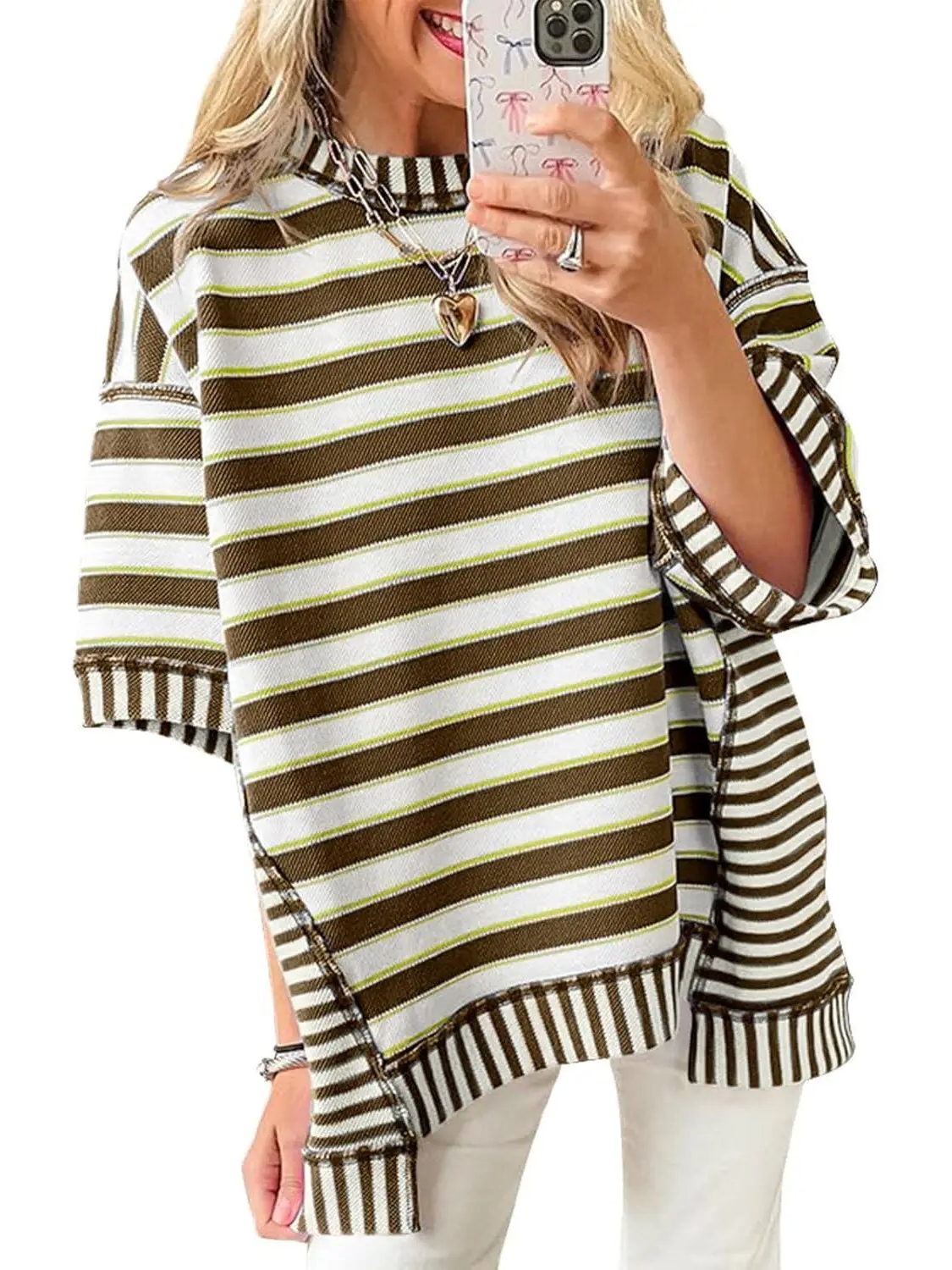 ✨Women's Mixed Stripes Oversized T-shirt