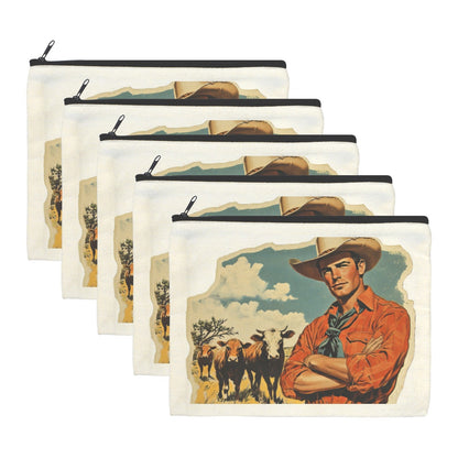 Cowboy Cattle Rancher pack of 5 Cosmetic Bags Made in America