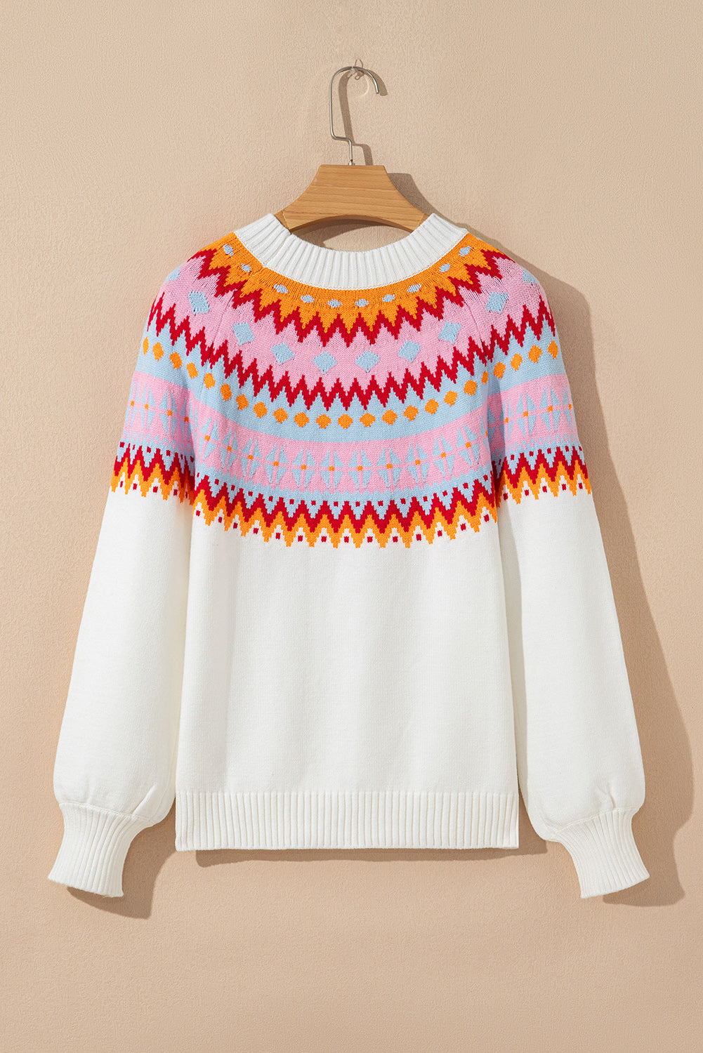 Threaded Pear Avery Print Drop Shoulder Sweater