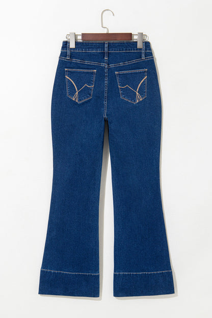 Threaded Pear Ayleen Center Seam Deep Wash Straight Jeans