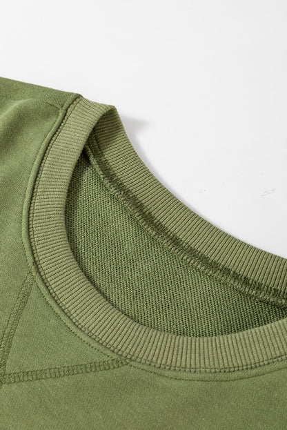 Threaded Pear Ainsley Crisscross Stitching Loose Sweatshirt