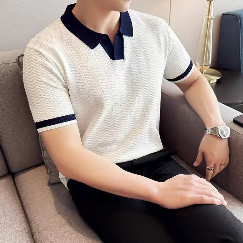 Women’s Summer Ice Silk Knitted Top | Lightweight Short-Sleeve Cooling Sweater | High-Sense Breathable Knit Blouse | Trendy Minimalist Soft-Touch Summer Shirt | 2026 High-Fashion Technical Knitwear